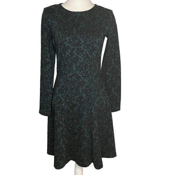 LOFT Jacquard Fit & Flare Dress 2T dark academia whimsigoth witchy mobwife - Picture 5 of 15